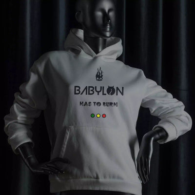 Hoodie Babylon Has to Burn gris par Jahman