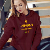 Hoodie Babylon Has to Burn bordeaux par Jahman